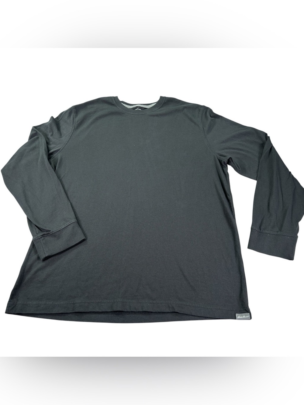 Eddie Bauer LegendWash Long Sleeve Shirt Men’s L Black Crewneck Layering Piece